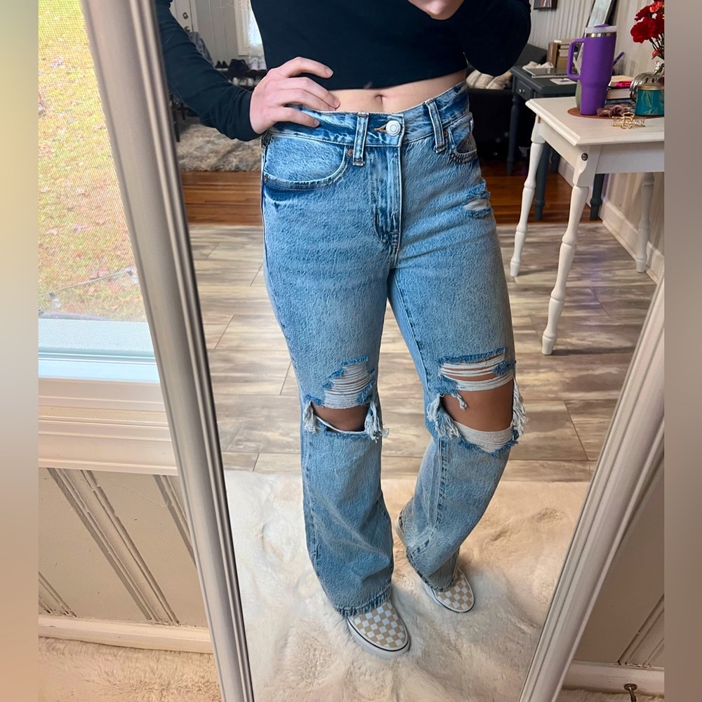 Aeropostale boyfriend flare high-rise jeans